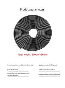 汽车保险杠密封条、车门边缘密封条、隐形保险杠密封条、车身防刮隔音装饰条、保护贴纸，适用于车身和车门，长度可定制，汽车配件，汽车装饰