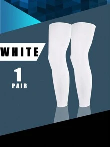 1 par de protectores de piernas de seda fría para deportes al aire libre, protectores de piernas de compresión largos, transpirables y antipolvo, para senderismo, jogging, ciclismo, gimnasio, rodilleras deportivas y de gimnasio. - Multicolor - Ver 6