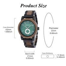 BOBOBIRD BOBO BIRD Stijlvol herenhorloge Niche Walnoot & Ebbenhouten polshorloge