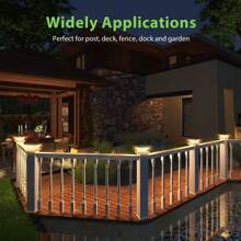 6 Pack Solar Powered Fence Post Cap Lights, High Brightness Solar Outdoor Post Lights Waterproof For 4x4, 4.5x4.5, 5x5 Posts Fence Deck Patio Garden Decoration - 白色 - 查看 7