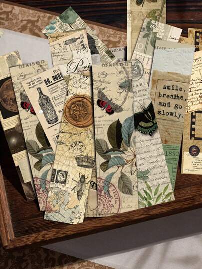 30 יחידות סימניות בסגנון רטרו אמריקאי בסגנון וינטג', סמני קריאה DIY מתקדמים לסטודנטים