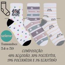 Kit 6 Pairs Of Women's Mid-Calf Socks With Fun Prints - Selene - Nhiều màu - Xem 3