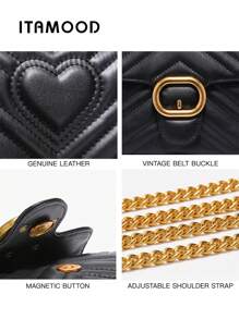 ITAMOOD Lightweight Business Casual Square Designer Inspired Handbags, Chic Genuine Leather Black Purse & Tote Bag, Minimalist Vintage Solid Color Quilted Flap Shoulder Bag & Underarm Purse, Portable Adjustable Chain Crossbody Bag & Messenger Bag For Teen Girls, Women,College Students,Rookies & White-Collar Workers Perfect For Office,College,Work,Business,Commute,Outdoors,Travel,Outings,Vacations,Parties And As Gifts For Festivals And Birthdays For Best Friends, Girlfriends,Lovers,Fashionable Party-Goer,Gift Decor, Gift Accessories Present, School Supplies, Teacher Gifts, Back To School, Teacher Accessories 8628 - 彩色 - 查看 7