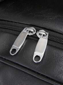 Men's Leather Backpack School Notebook Anti-Theft Zipper On The Back USB Cable ACO Brand A-2015