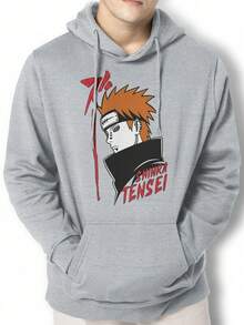 Sweatshirt Pain Shinra Tensei Kangaroo Blouse BPJ2 - 淺灰色 - 查看 1