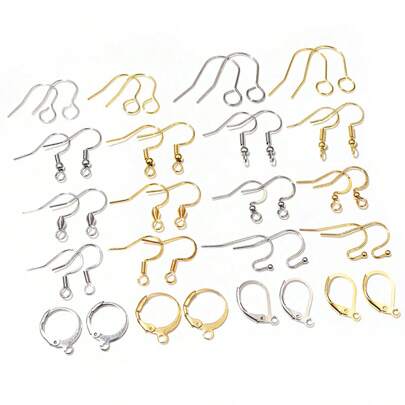 50-100pcs Stainless Steel DIY Earrings Hooks Clasp Findings Handmade Jewelry Making Accessories Earwire Accessories