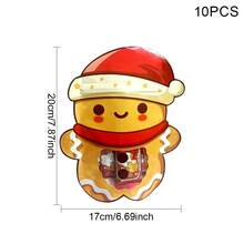 Bolsas lindas para envolver regalos de Navidad, bolsas con cierre hermético para galletas, casitas y dulces con diseño de hombre de jengibre y casita de jengibre para Navidad - Multicolor - Ver 2