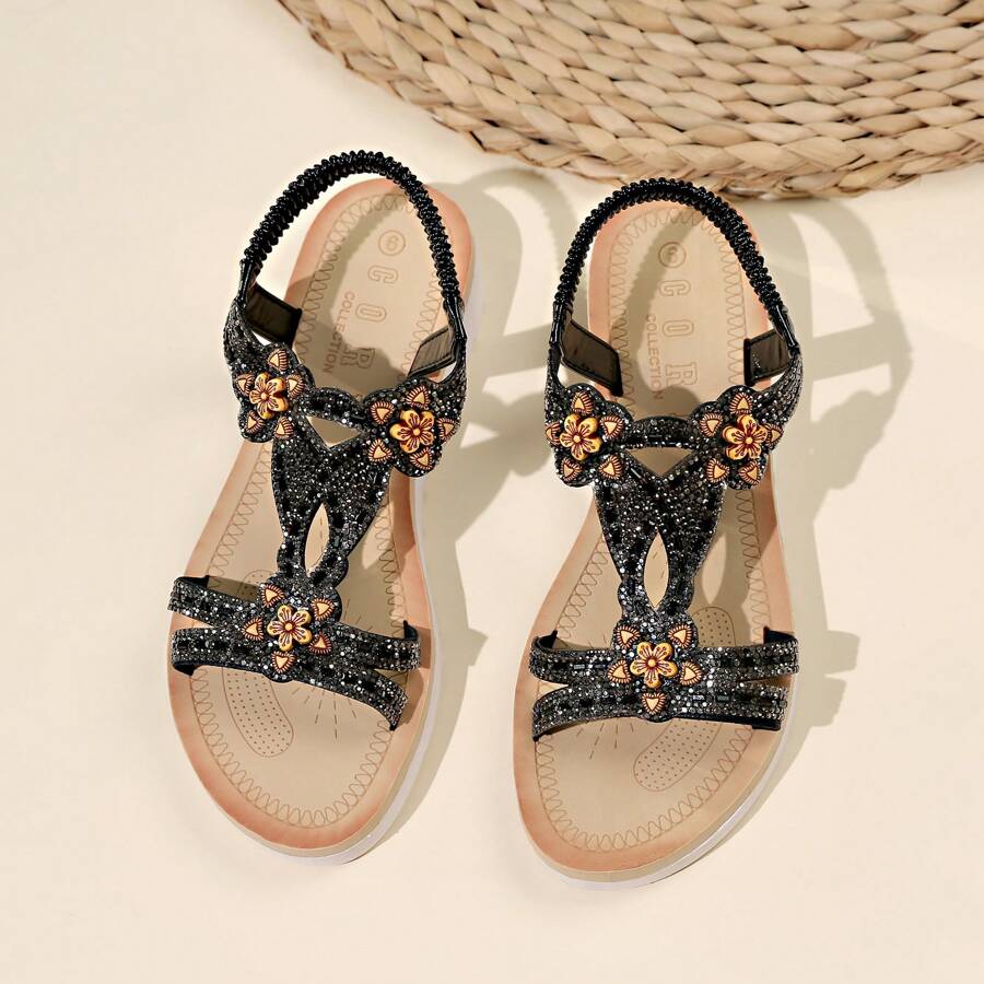 READYSALTED Women's Sandals Summer FashionOutdoor Shoes Women's BeachShoes, Wide, Thick Bottom Footwear Walking Shoes - Black - View 1