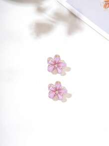 6个紫色仿水晶花朵造型发夹，适合女士侧分刘海和编发，波西米亚风情人节发爪夹，发夹，发卡，发夹，发卡，发爪夹，秋冬季女士度假必备发饰，夏季海滩度假必备 - 紫色 - 查看 14