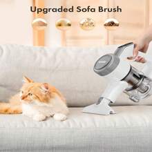 Homeika Cordless Vacuum Cleaner, 300W 23KPa Powerful Suction Vacuum With LED Display, 3 Suction, 48mins Runtime, Lightweight Stick Cleaner With Sofa Brush For Hard Floor/Carpet/Pet Hair/Car - 白色 - 查看 4