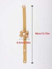 1pc Khaki Floral Decorative Tie-Back Curtain Clip - Khaki - View 4