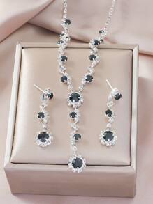 3 piezas Set joya con diseño de diamante de imitación