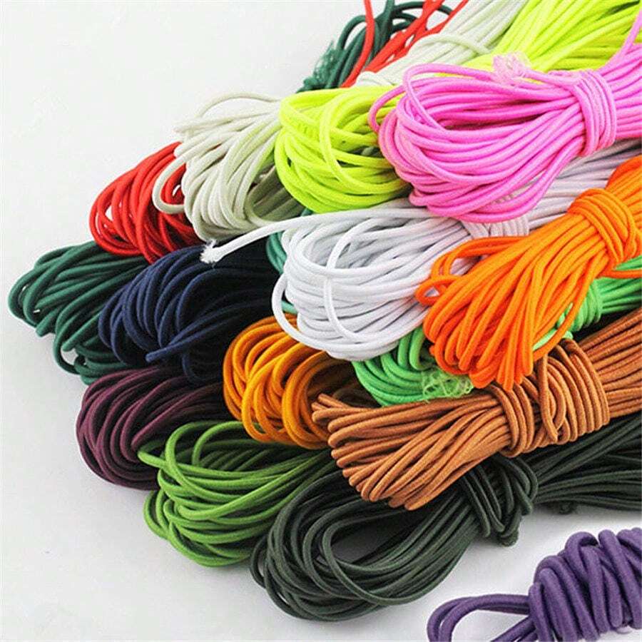 1pc 5yards 1.5mm Round Elastic Ribbon Sewing Elastic Band Fiat Rubber Band Waist Band Stretch Elastic Rope - Pick Colors - View 1