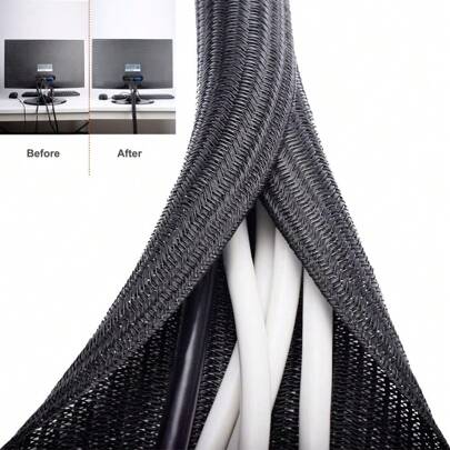 Kabelorganizer, Kabel Manschette für Kabelmanagement, Kabelschutzschlauch gegen Haustiere, PC Kabelbinder, Computerkabel Organizer Manschette