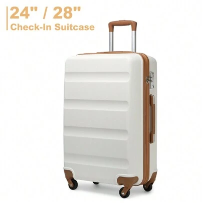 ABS-Hartschalen-Reisetrolley 24/28 Zoll Gepäckset mit 4 Spinner-Rädern und TSA-Schloss – Handgepäck & Aufgegebener Gepäck für Damen und Herren, Urlaub & Geschäftsreise