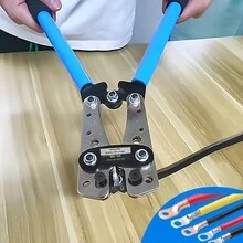 1入組HX-50B銅管端子壓接工具，多功能大尺寸快速省力手動電氣壓接鉗，具備各種6-50mm² / AWG10-0規格，長柄省力鉗適用於電池纜線端部壓接，電路安裝，通訊，運輸，維護和修理，造船和航空制造等行業，也被稱為壓接鉗，鉗子，電氣工具，液壓鉗，壓接工具 - 藍色 - 查看 8