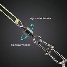 50pcs Fishing Swivel Clips - Available In Various Sizes (4#-12#), Ideal For Fishing, Provides Optimal Performance And Versatility