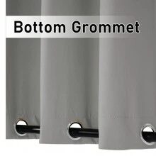 Windproof Outdoor Curtains For Patio Waterproof Polyester UV Protection Outdoor Patio Curtains Blackout Drapes Top Bottom With Grommet For Gazebo Garden - Light Grey - View 10