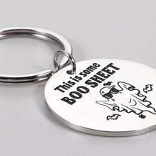 1pc Cute Ghost Love Boo Keychain - Stainless Steel, Casual Style - Perfect Halloween For Him Or Her Christmas Gift Ideas Bag Lanyards With Id Holder Car Accessories Bag Charms