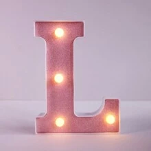 1pc Shiny Pink LED Letter Light, English Alphabet & Number Night Light, Battery Powered, Warm Glow, For Home Decor, Wall Decor, Kitchen Decor, Game Room Decor, Party Decor, Birthday Party, Outdoor Decor, Wedding Decor, Bedroom, Study, Graduation Party, Camping Decor
