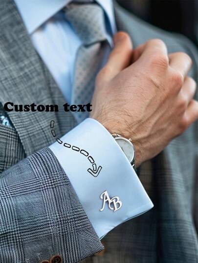 Gemelos personalizados con inicial del novio, gemelos personalizados con nombre, regalos de propuesta para padrinos, gemelos para la fiesta de boda, regalo para padrino, regalo para ceremonia de adultos, gemelos de letra de acero inoxidable, regalo de adulto para todo el año, decoraciones navideñas grabadas, adornos navideños personalizados, regalos personalizados para mujeres/hombres, accesorios navideños, estudiantes de último año de secundaria, estudiantes universitarios, estudiantes de primer año, estudiantes de segundo año, estudiantes de grado inferior, gemelos y botones personalizados, comodidad fácil