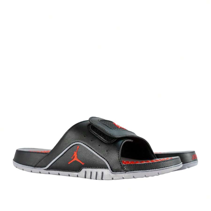 Nike Air Jordan Hydro IV Retro Men's Slides 532225-060 4 Black Red Grey - màu đen - Xem 1