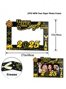 Gafas de papel "Feliz año nuevo 2025", decoraciones de fiesta de Nochevieja para familia, accesorios para photobooth, decoración para photobooth - Multicolor - Ver 3