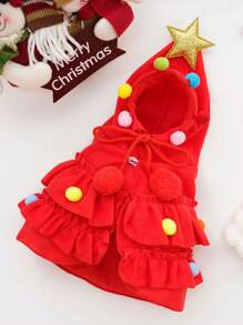 1pc Autumn/Winter Christmas Pet Clothing Two-Color Cape Pet Cape Shawl Dog Transform Into A Festive Costume