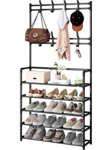 Zapatera Perchero Multi Organizador 5 Niveles - Negro - Ver 1