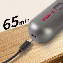 Portable Mini Wireless Hair Straightener, USB Rechargeable Straightening Brush, Negative Ion Protecting Hair, 2-In-1 Straightener & Curler - Grey - View 8