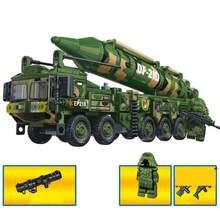 1pc 400+ Pcs Plastic Brick Military Ballistic Missile Launcher Vehicle Model Building Toy Set With Accessories - Multicolor - View 4