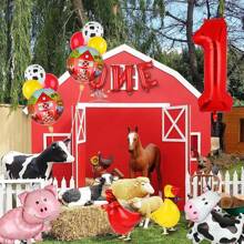 Farm Animal Balloons Cow Pig Balloon Farm Animal Theme 1St Birthday Party Decor Supplies Walking Animal Balloons Duck Rooster Large Number 1 Balloon One Letter Banner Balloon 14 Pcs - Trending, Best Seller, New Arrival, Party Supplies, Elegant Decor, Party Decoration, Wedding & Birthday - Nhiều màu - Xem 4