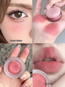 Cappuvini 1 pieza Crema de tinte mate suavizante - Uso dual para cara y labios, de larga duración, barra de labios de color natural - polvo de durazno - Ver 3