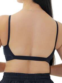 KIT 2 Women's Spaghetti Strap Top Gym Open Back Naked Gym - Redwood - View 3