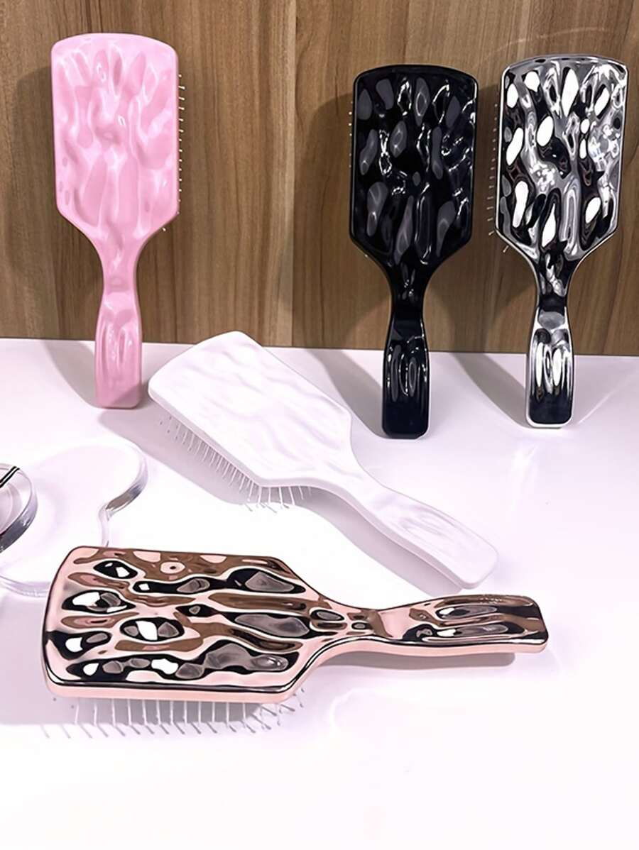 1pc Medium Size Square Plastic Hair Brush With Wave Design Air Cushion, Volumizing Hair Styling Brush For Women, Hair Brush, Comb, Hair Tools, Hair Products And Accessories For Barber Salon Beauty Travel Essentials, Back To School, Travel Holiday Essentials, Hair Accessories For Women, Brush, Hair Brushes, Hair Brush, Detangling Brush, Ball Brush, Mini Hair Brush, Hair Brush Set, Wooden Comb, Hair Brush, Mini Hair Brush, Detangling Brush, Hair Brushes, Curly Hair Brush, Hairdressing Equipment,Travel Essentials,Hairstyle,Hairdressing,Hair Brush,Slick Back Brush,Styling Brush,Curly Hair Brush,Edge Brush,Hair Comb,Brush Hair,Hair Brush Set,Comb Hair,Comb For Curls,Detangling Brush,Hair Brush For Women,Hair,Travel,Hair Products,Hair Tools,Hair Stuff,Barber,Barber Accessories,Barbershop,Hairdressing Equipment - Multicolor - View 1