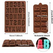2pcs/Pack Silicone Molds - 26 English Letters And 0-9 Numbers, Suitable For Making Crayons, Birthday Candles, Candies, Chocolate, Cookies, Ice Cubes, Soap And Cake Birthday Party Decorations - Numbers and Letters - View 2