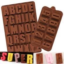 2pcs/Pack Silicone Molds - 26 English Letters And 0-9 Numbers, Suitable For Making Crayons, Birthday Candles, Candies, Chocolate, Cookies, Ice Cubes, Soap And Cake Birthday Party Decorations - Numbers and Letters - View 6