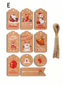 50pcs/100pcs/Pack Christmas Party Gift Box Decoration Tags Cards,Christmas Valentine Day - Multicolor - View 1