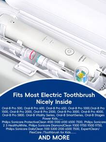 Estuche de viaje para cepillo de dientes eléctrico para Phillips Sonicare, OralB IO, Pro y serie D y la mayoría de otros cepillos de dientes eléctricos, estuche protector de viaje portátil para accesorios del cepillo de dientes