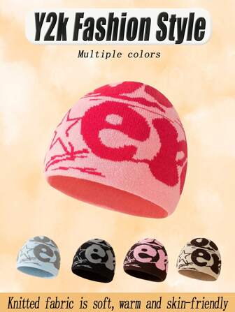 1 件 Funny Star 男女通用秋冬针织帽，防风、弹性好、时尚街头服饰、理想礼物多种颜色针织帽适合街头运动、户外运动、滑雪