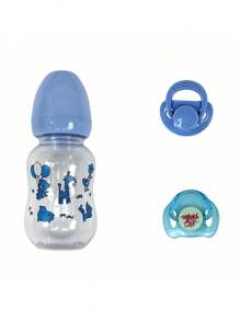Lovely Reborn Doll Feeding Bottle And Magnetic Pacifiers Realistic Reborn Baby Accessories Cute Doll Supplies Dummy For New Reborn Baby Doll Toys - Blue - View 2