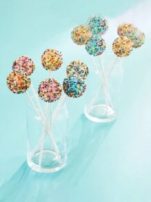 100 件 DIY 白色棒棒糖棒、一次性纸质蛋糕棒、各种尺寸巧克力棒，适用于蛋糕、棒棒糖、硬糖、吸盘、巧克力色及家庭厨房用品配件 - 白色 - 查看 6