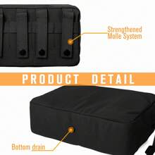 Molle Admin Pouch 500D Nylon Pouch Vertical  Bag Multi-Function Tactical Organize EDC Pouch - Black - View 4