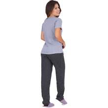 Kit 2 Women's Pajamas Viscose Seasons Short Sleeve Long Pants - 黑色 - 查看 4