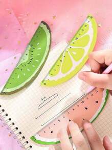 1/4pcs Wooden Ruler, Random Style Measuring Ruler, Creative Fruit Shaped Office Supplies, Teaching Reward Prizes, Birthday Party Decoration Gifts, Back To School And Study Supplies, Student Office Stationery And Study Measurement Tools, 15cm Watermelon Kiwi Lemon Orange Ruler, Cute And Fresh Student Award Drawing Ruler, Essential Straightedge For Mathematics