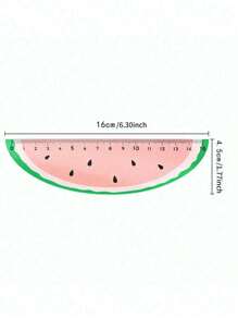 1/4pcs Wooden Ruler, Random Style Measuring Ruler, Creative Fruit Shaped Office Supplies, Teaching Reward Prizes, Birthday Party Decoration Gifts, Back To School And Study Supplies, Student Office Stationery And Study Measurement Tools, 15cm Watermelon Kiwi Lemon Orange Ruler, Cute And Fresh Student Award Drawing Ruler, Essential Straightedge For Mathematics
