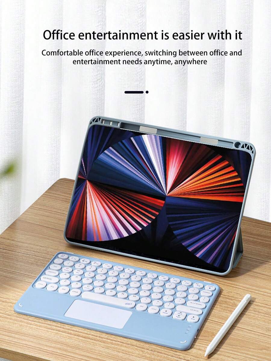 Round Key Wireless Keyboard, Magnetic Wireless Keyboard For Tablets And Smartphones, Portable ...