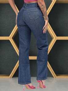 Women's Wide Leg Jeans, Wide Leg Pantaloons, Various Colors I - Rửa tối - Xem 2