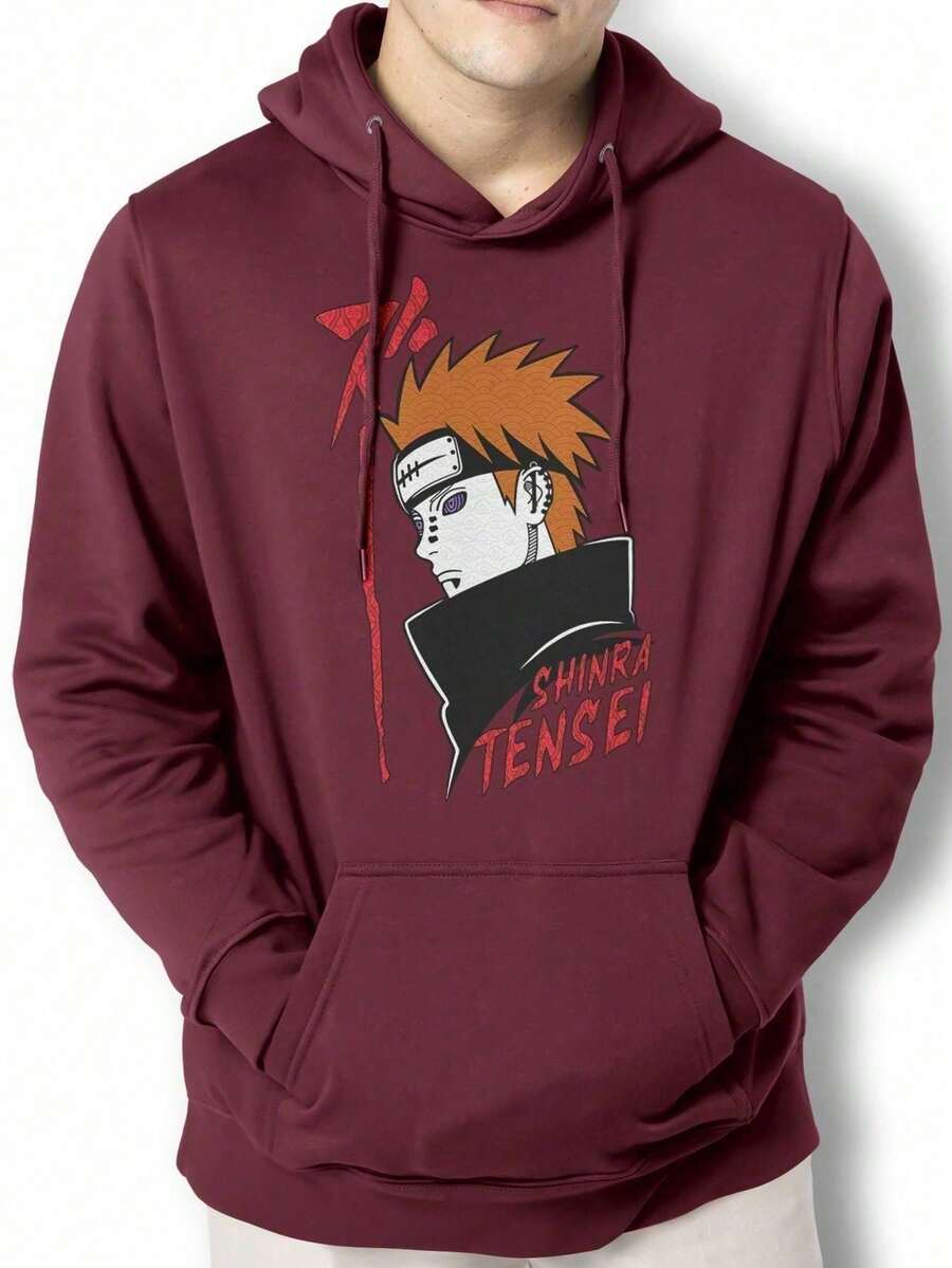 Sweatshirt Pain Shinra Tensei Kangaroo Blouse BPJ2 - 紫紅色 - 查看 1