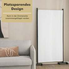 3-Part Foldable Room Divider, 180 Cm Privacy Screen With Metal Frame And Wear-Resistant Fabric, Folding Screen Partition With Wheels For Living Room & Office (White)